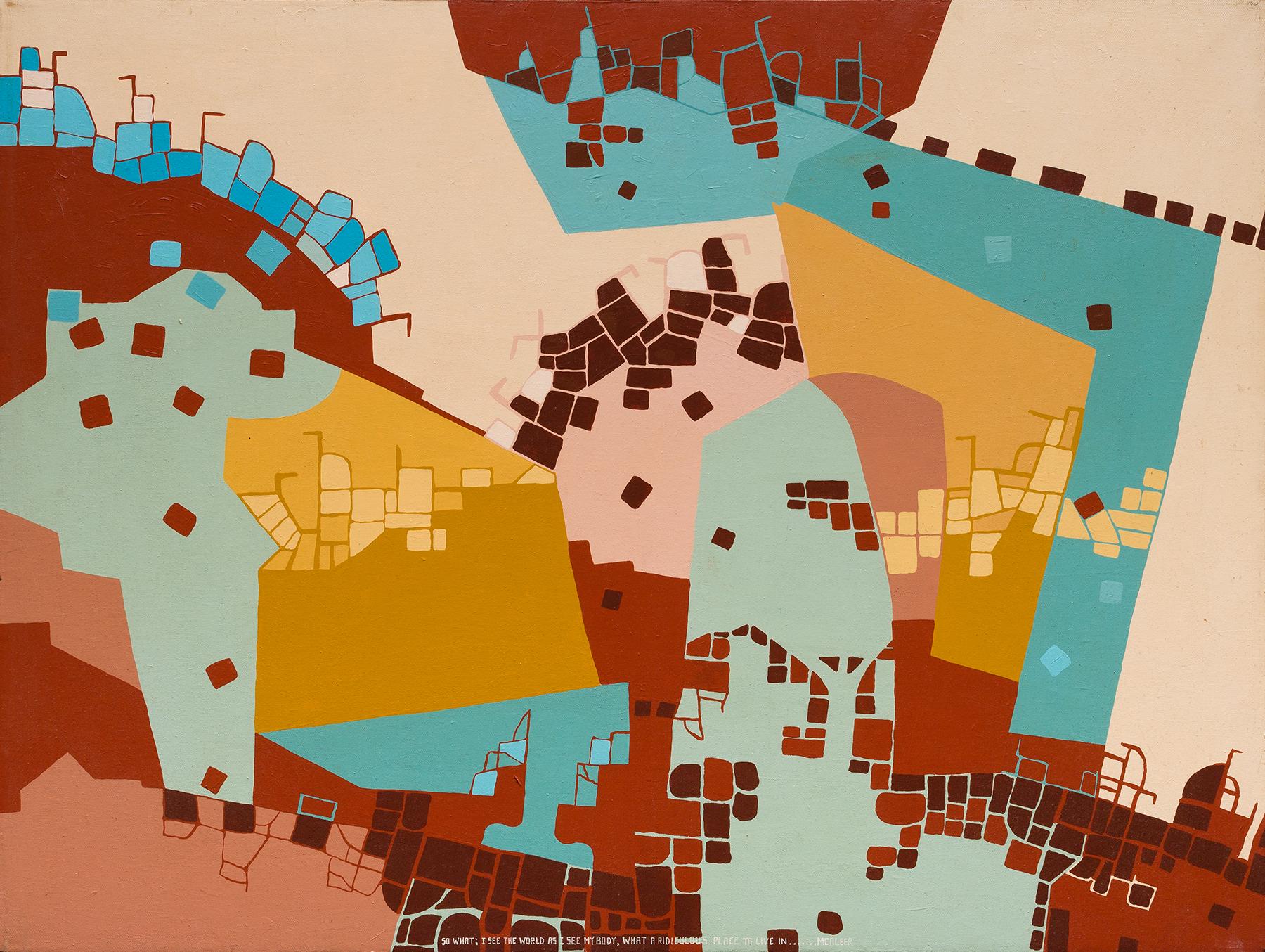 My Body -- 1970s modern geometric abstract Bauhaus-inspired painting