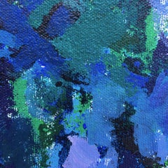 Wimbledon: contemporary abstract impressionist painting w/ blue, green, purple