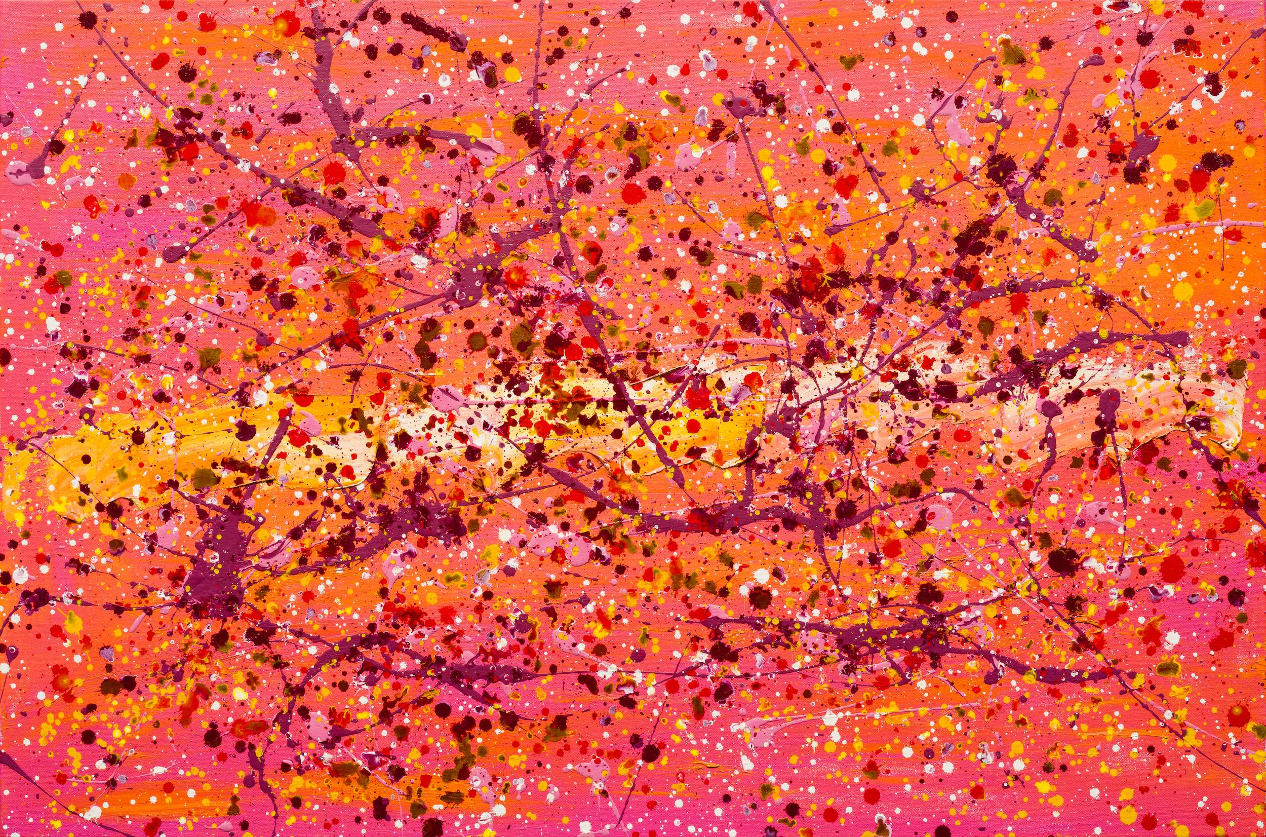 Betelgeuse: abstract expressionism drip painting in the style of Jackson Pollock