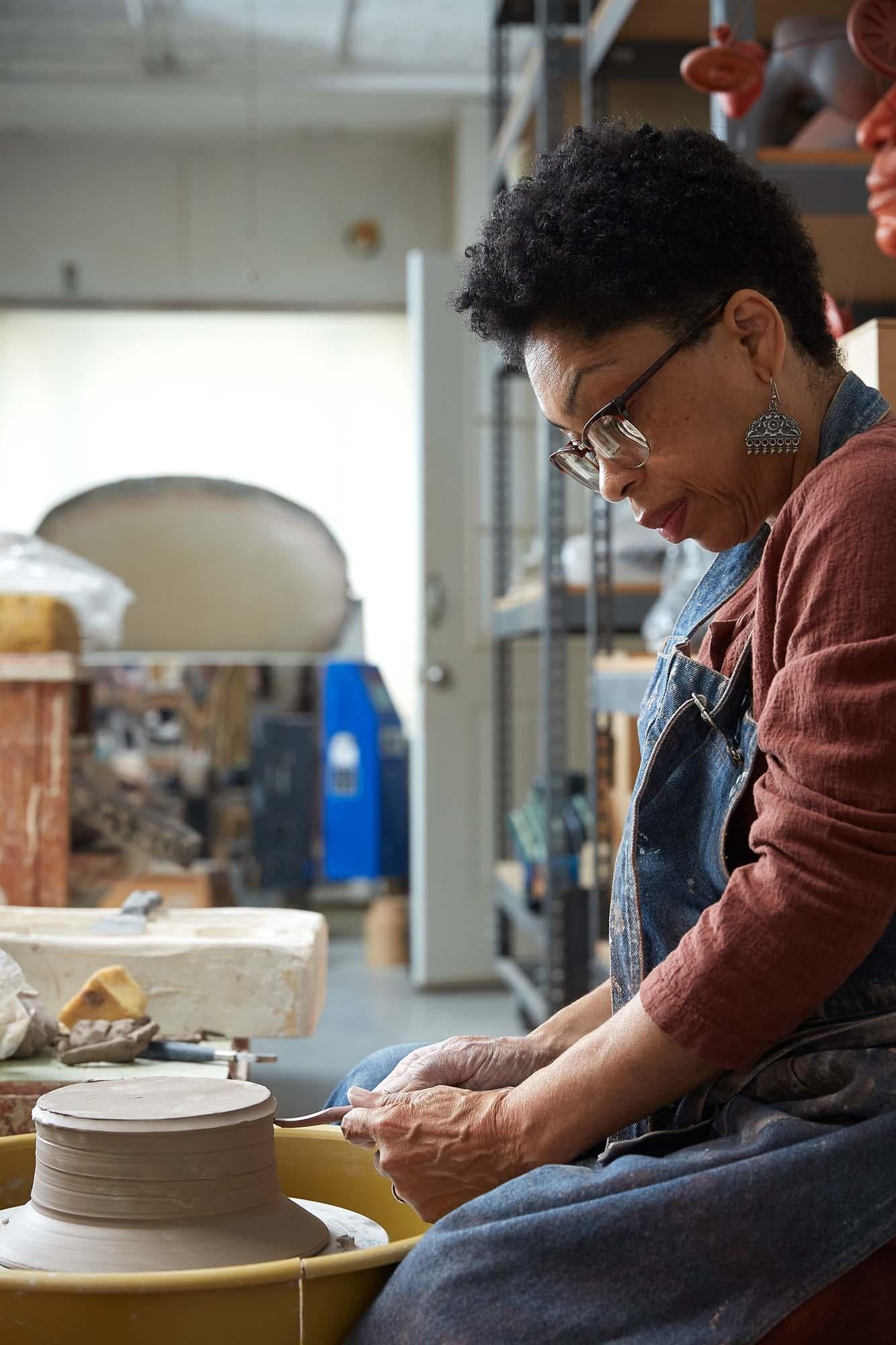 Syd Carpenter’s sculptural work engages the cultivation of the land, whether by referencing natural growth and productivity in its subject matter, drawing on family histories of farming, or by being formed from the earth itself in its clay medium.