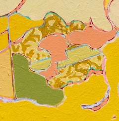 Sky Pilot: contemporary mid-century modern style abstract painting in gold