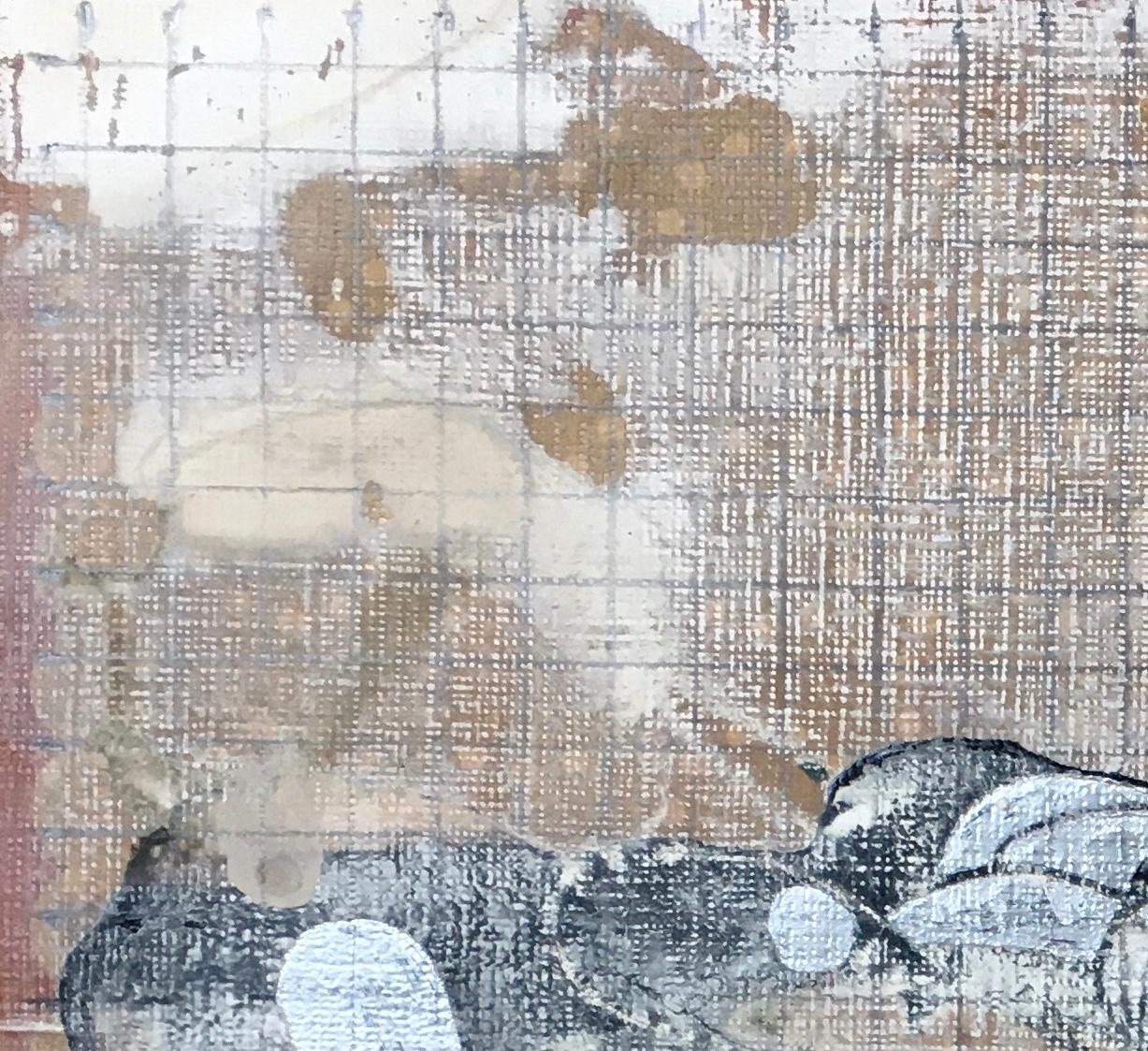 Trinidad II: contemporary abstract painting /drawing on paper, rust w/ metallic - Painting by Antonio Puri