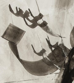 Etude 5 - abstract calligraphy ink drawing / painting on paper in black & white