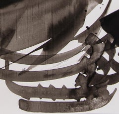 Etude 4 - abstract calligraphy ink drawing / painting on paper, in black & white