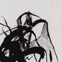Release: black abstract Islamic calligraphy ink drawing / painting on paper