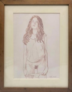 "Regarding Agnes" - Portrait of a Young Woman, Drawing