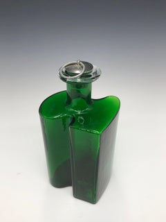 Vintage Danish Modern Holmegaard Green Glass Decanter