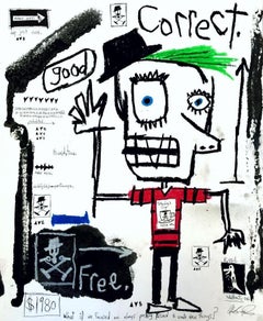 "Correct" - Disegno figurativo su carta con testo