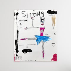 Stark - Figurative Arbeiten auf Papier mit Text