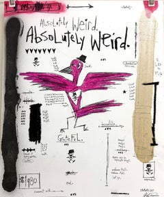 Absolutely Weird - Figurative Arbeit auf Papier mit Text