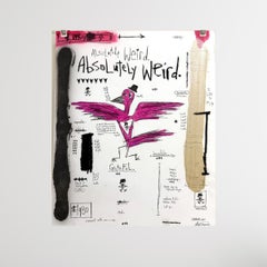 Absolutely Weird - Figurative Arbeit auf Papier mit Text