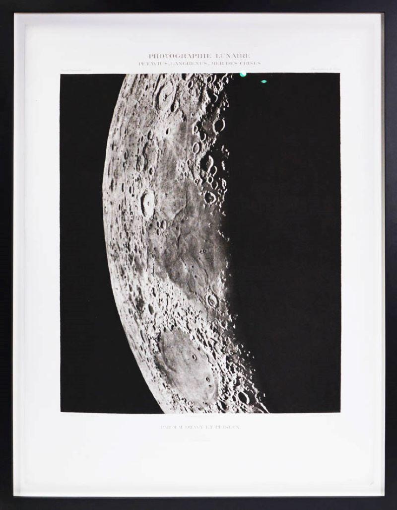 Moritz Loewy; Pierre-Henry Puiseux Black and White Photograph - PETAVIUS_LANGRENUS_MER DES CRIS - Héliogravure of the Moon's Surface