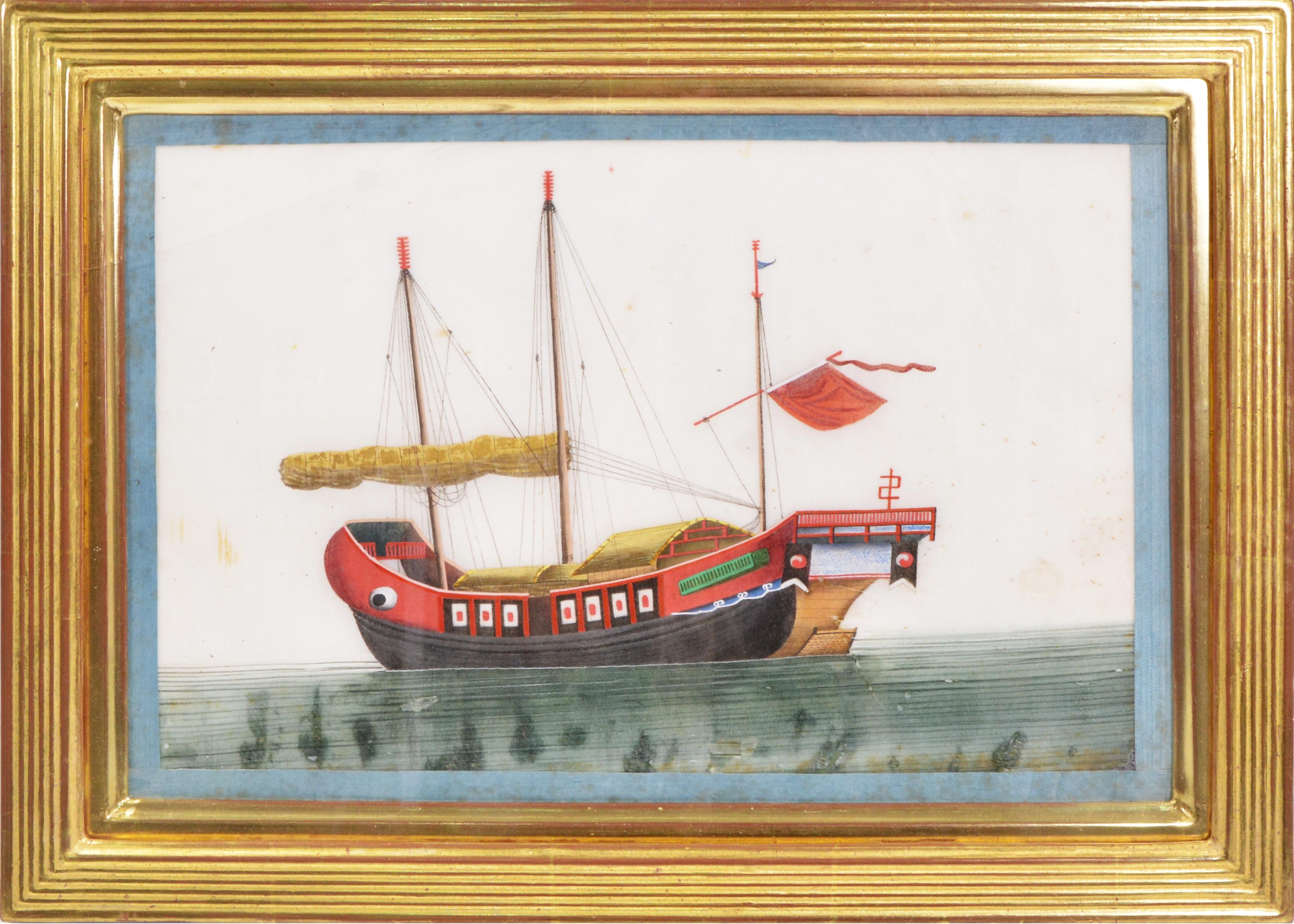 Unknown Landscape Print - A Group of Twelve Chinese Junks and Barges.