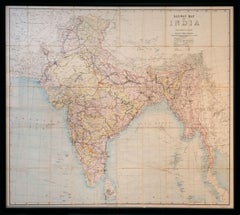Antique Railway Map of India. 