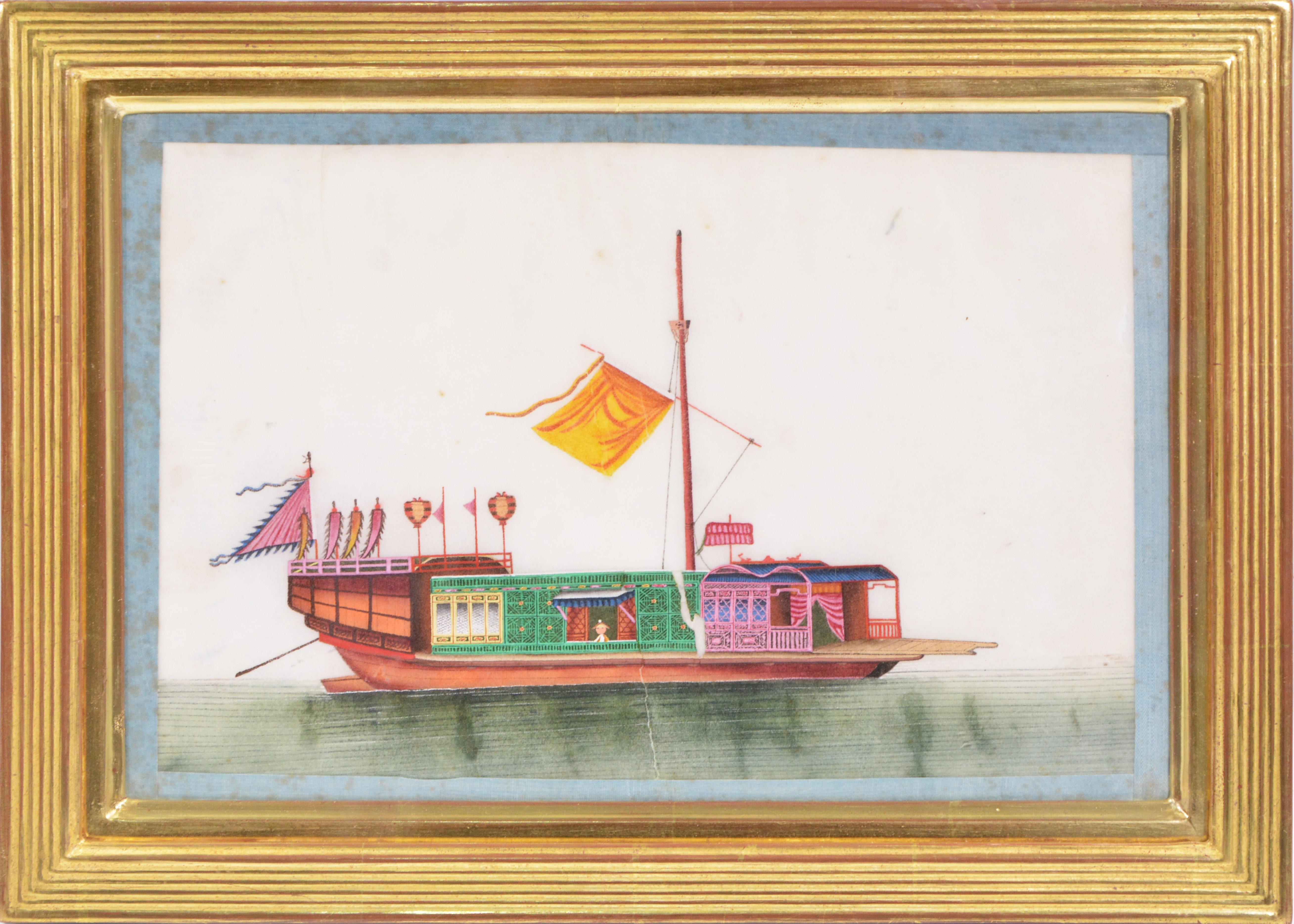 A Group of Twelve Chinese Junks and Barges. - Print by Unknown