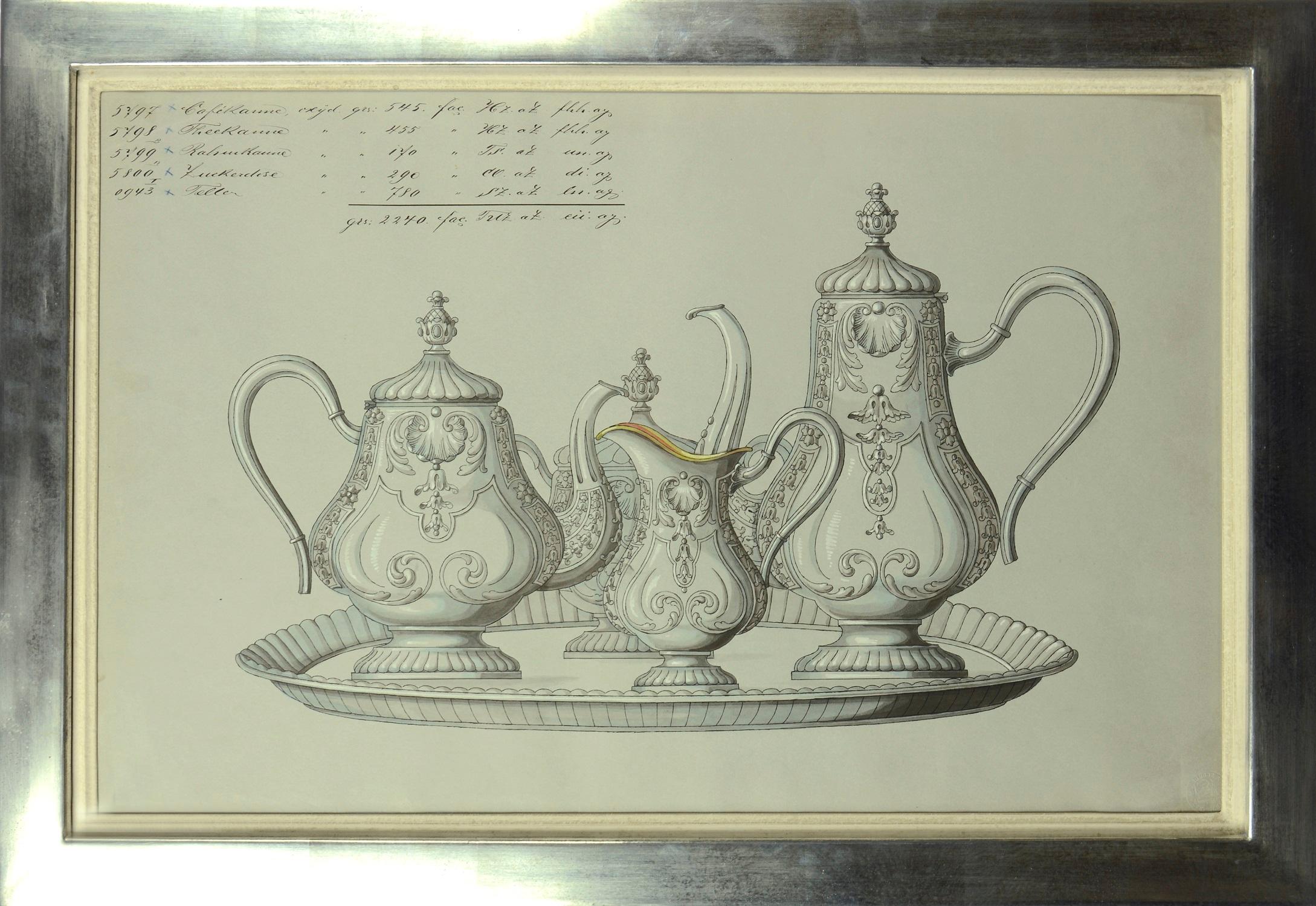 Collection of Watercolour Designs for Silverware. - Gray Still-Life by Unknown