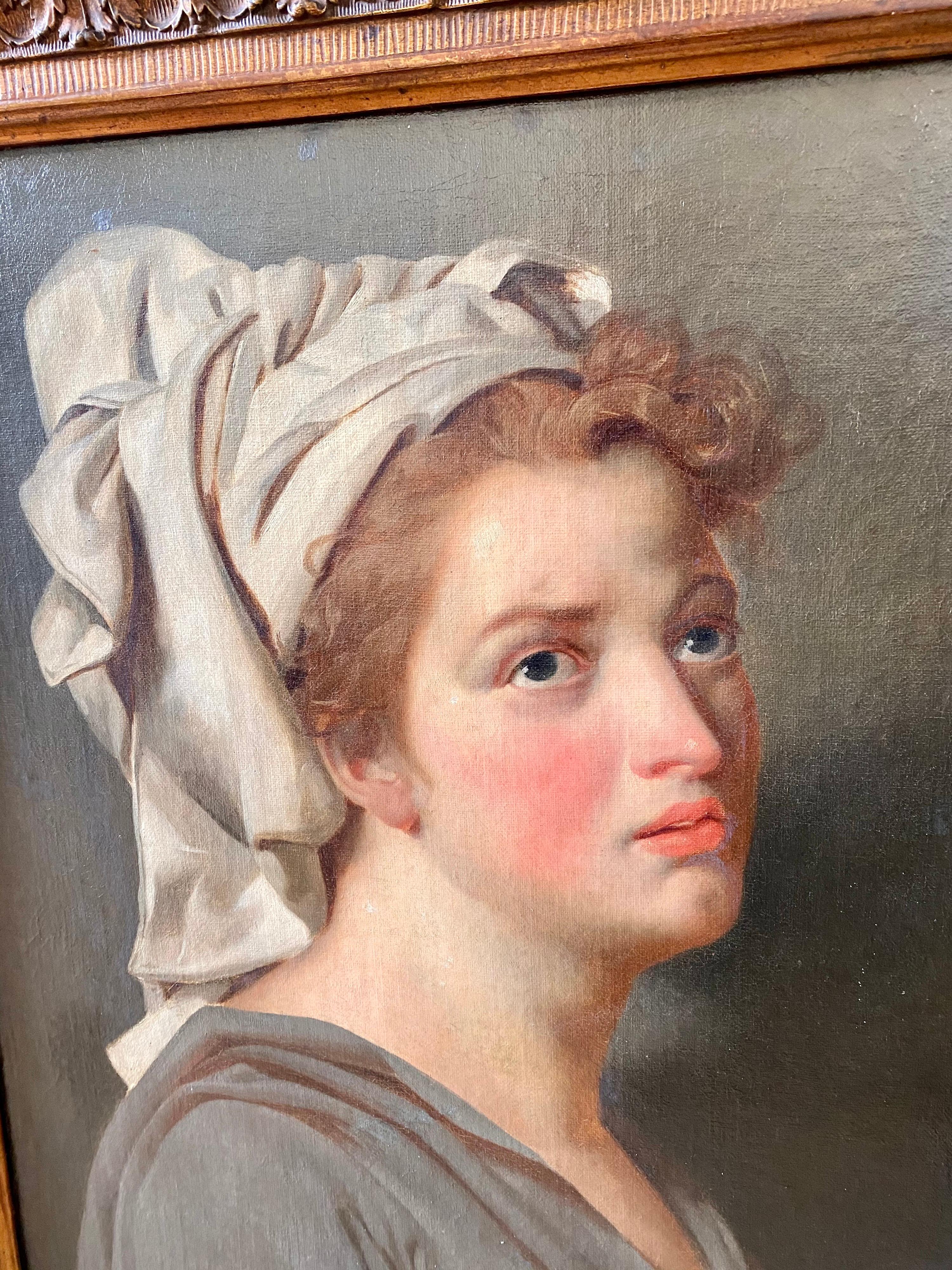 18th century French portrait - Young Woman with a Turban - Female Mythology  1