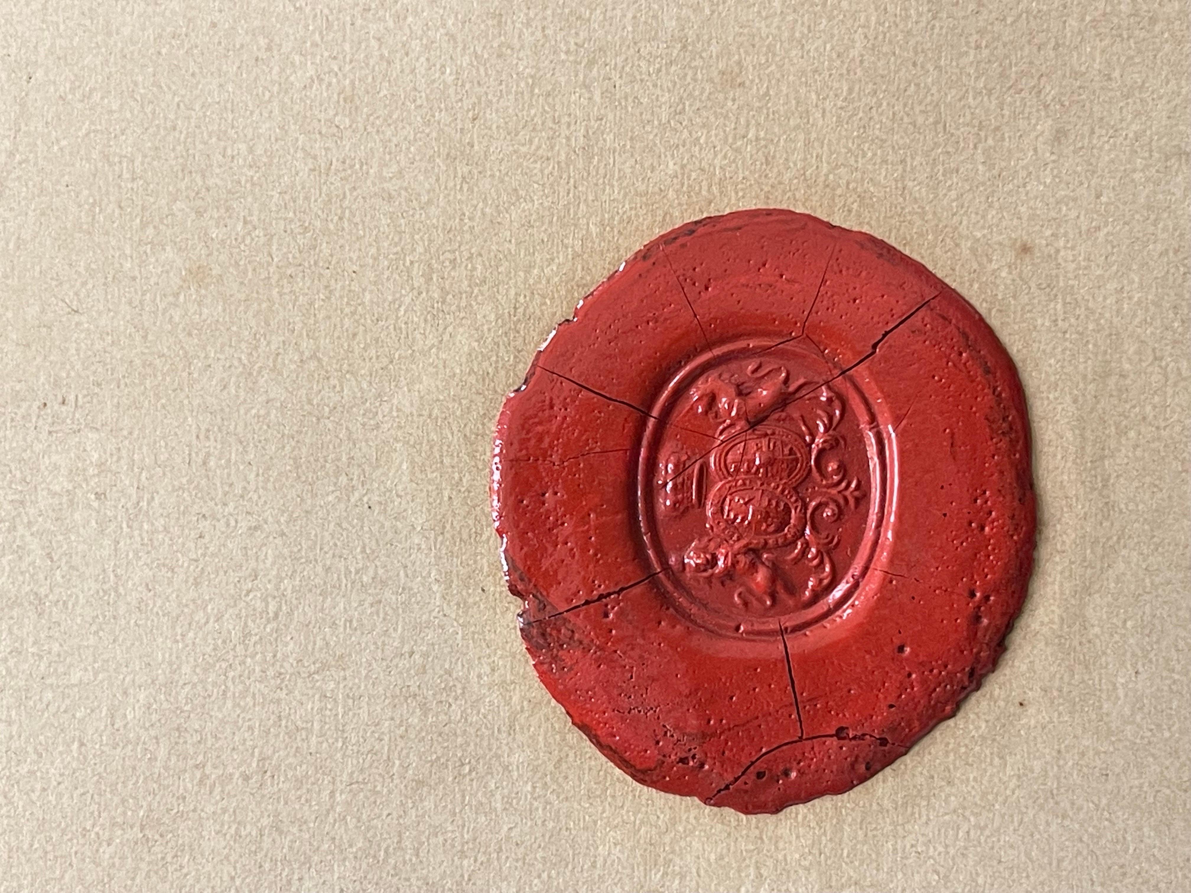 Rare 19th century document appointing Isabelle Burger as manicure to Her Royal Highness The Princess of Wales, given and signed by the Chamberlain on October 29th 1879

Stamped with a red wax seal

Ca. 43 by 28cms

Provenance: private collection