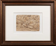 18th century French oriental battle scene skirmish drawing