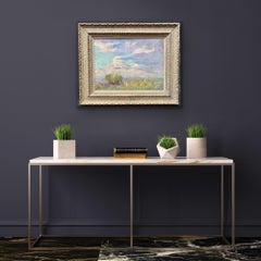 French 19th century Impressionist landscape painting of a Hay Harvest Monet
