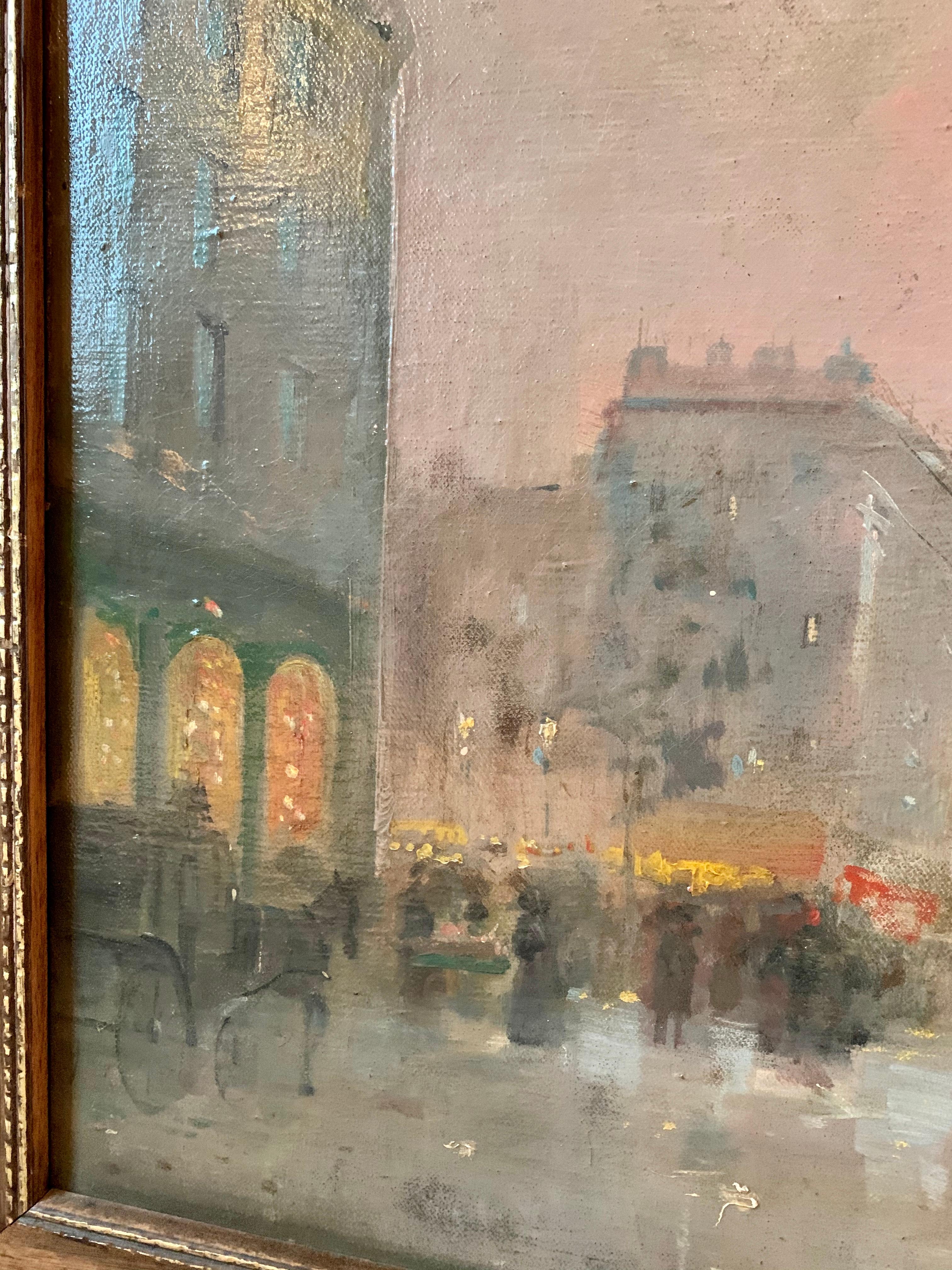 19th century French impressionistic Parisian cityscape - Impressionist Painting by Emile Gérard
