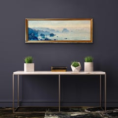 Large French Impressionist Seascape - Shore Sea Mediterranean