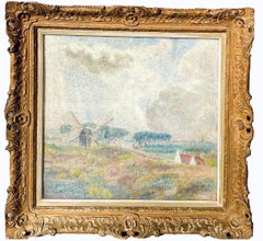 Peinture impressionniste Paysage au Moulin - Moulin de paysage 
