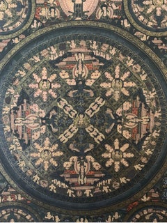 Unframed Hand Painted Mandala Thangka on Canvas with 24K Real Gold