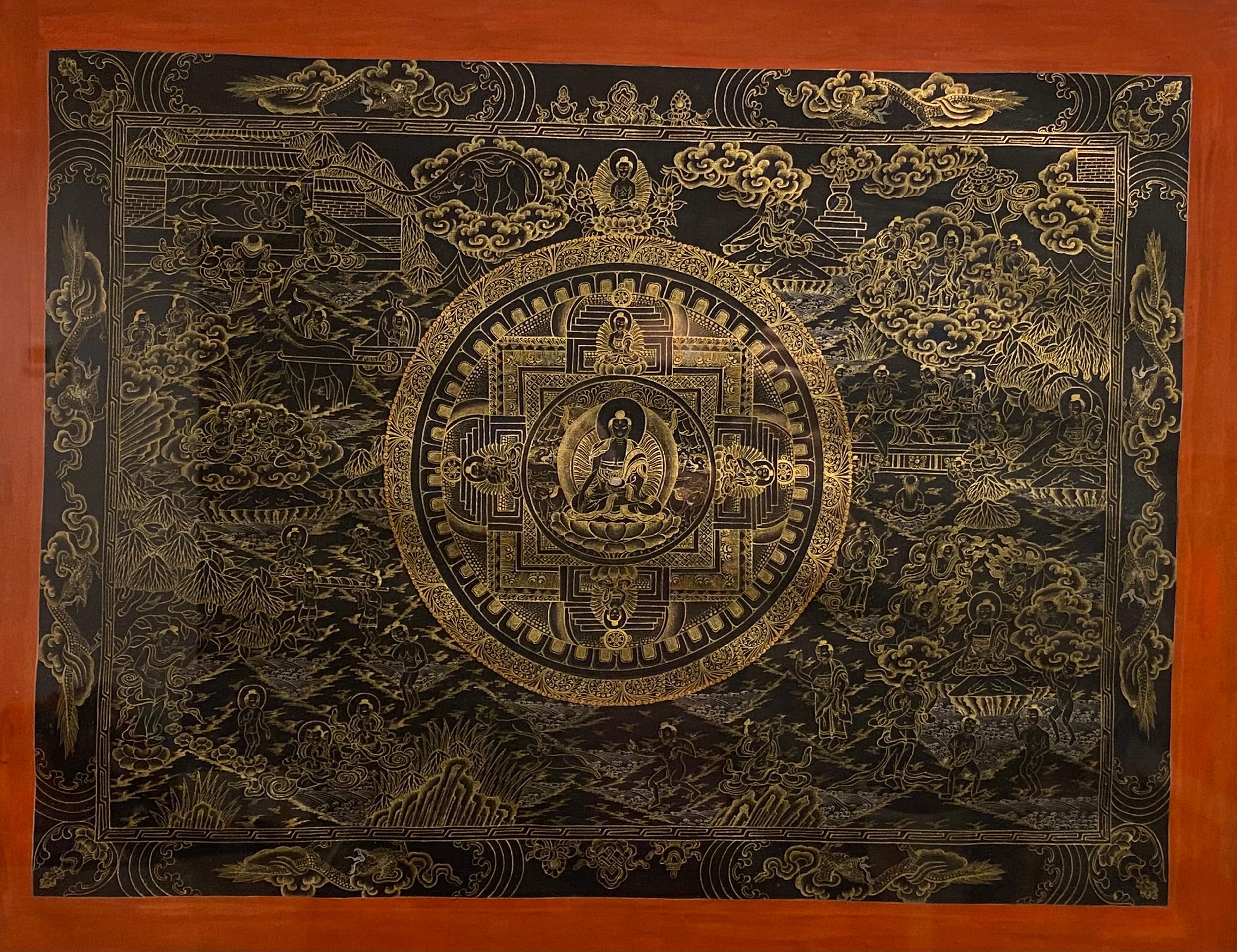 Cette thangka encadrée 