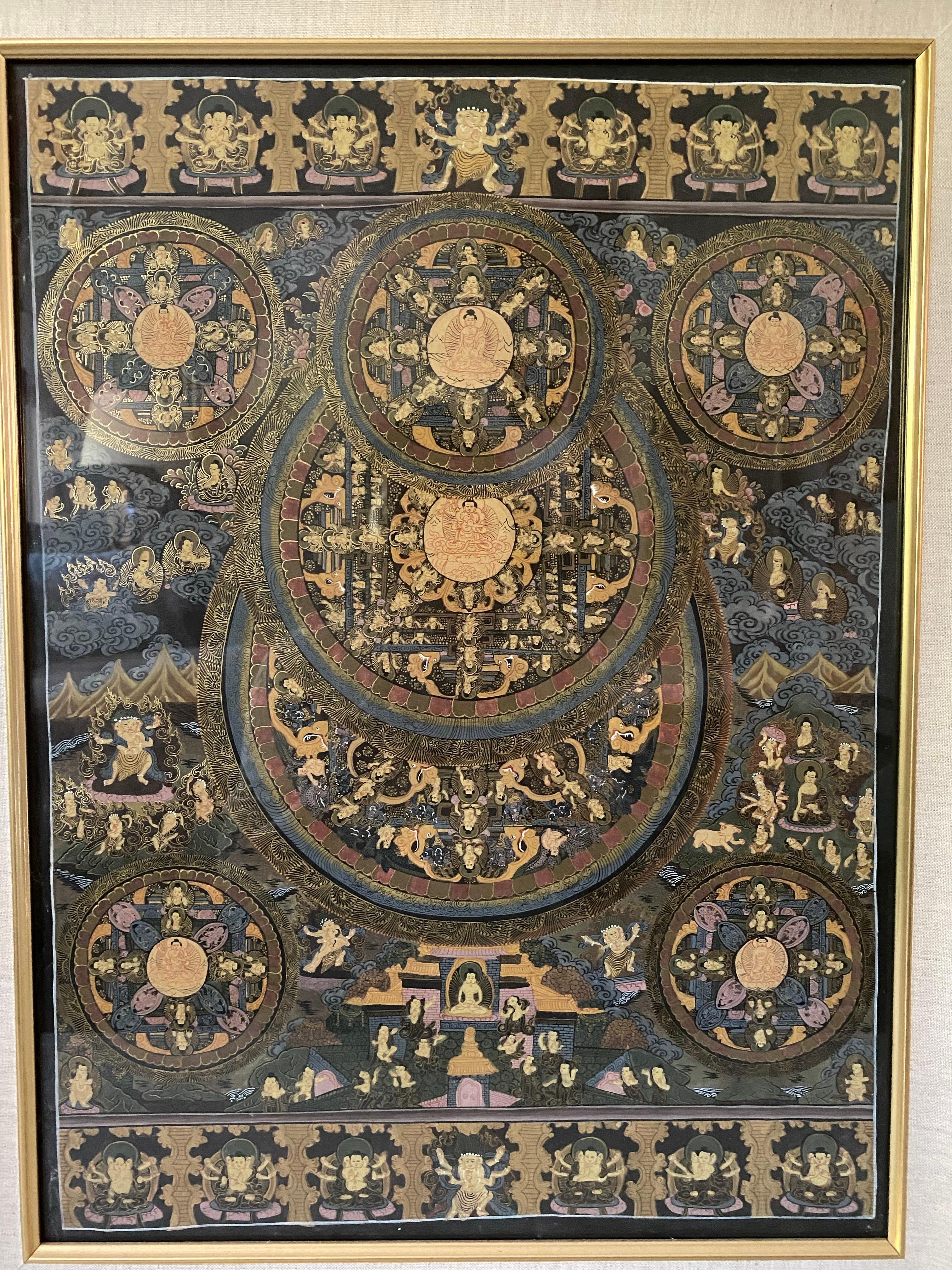 Cette thangka encadrée 