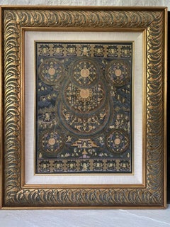Framed Hand Painted Mandala Thangka on Canvas with 24K Gold