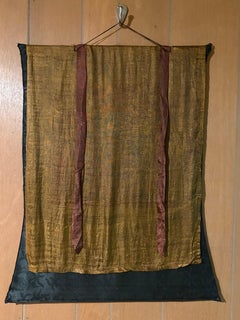 Hand Painted Thangka "Mandala" on Canvas with Brocade