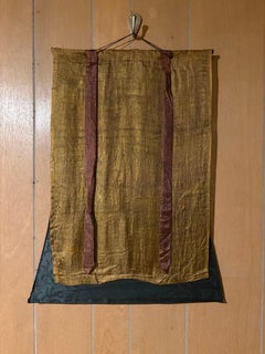 Antique Style Hand Painted Mandala Thangka with Brocade Frame