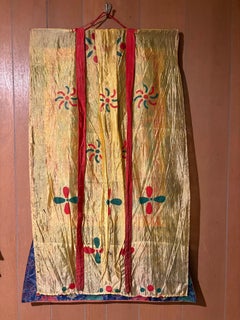 Thangka with Buddhas, Antique Tibetan Painting, 20th Century