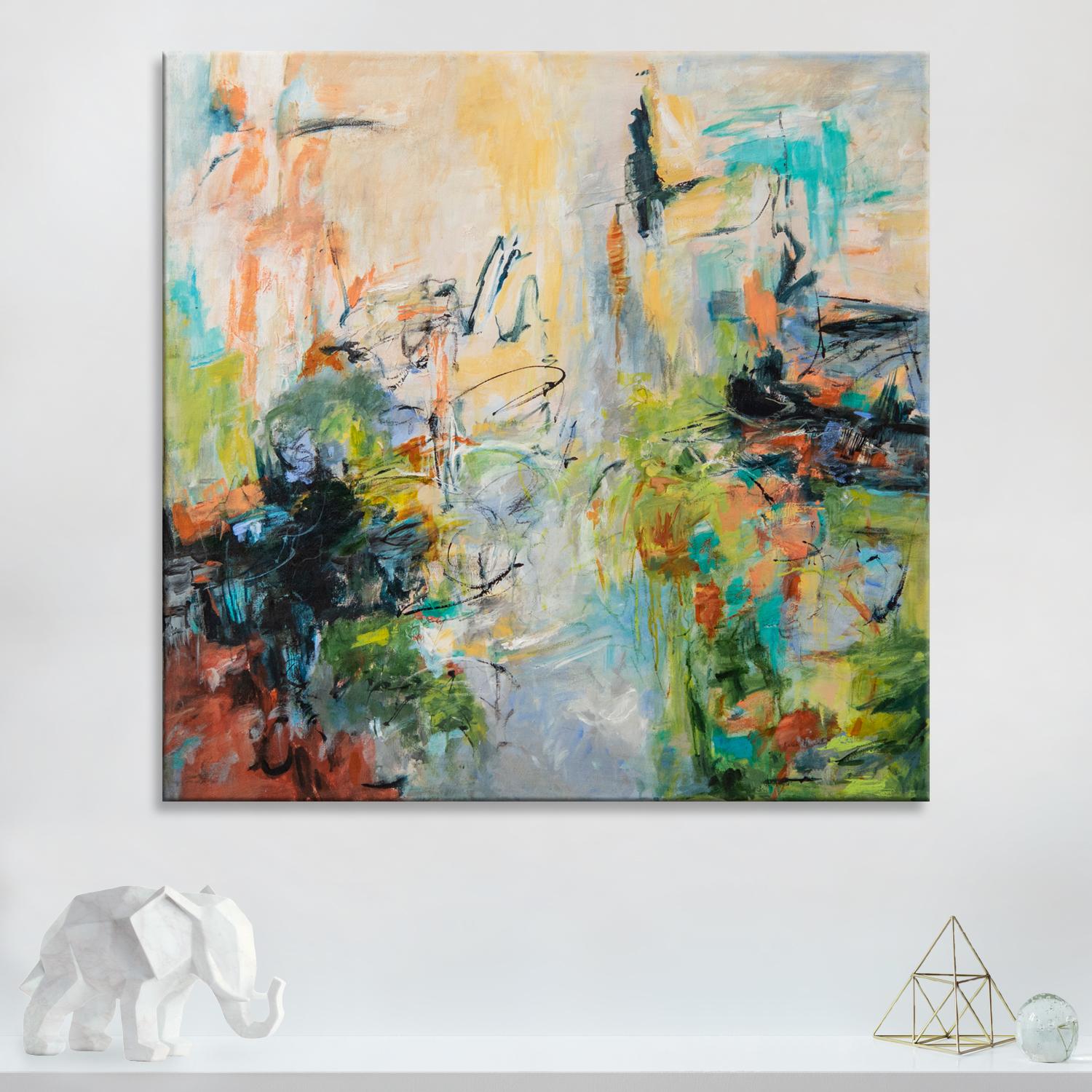 'Summer Fling' Wrapped Canvas Original Abstract Painting by Karen H. Salup  1