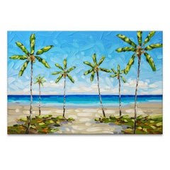 'Palm Beaches' Wrapped Canvas Original Coastal Painting by Sarah LaPierre