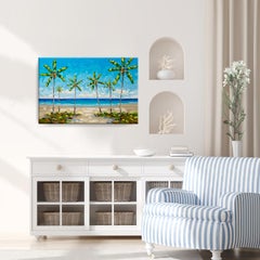 'Palm Beaches' Wrapped Canvas Original Coastal Painting by Sarah LaPierre