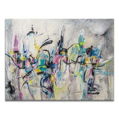 'Cityscape' Wrapped Canvas Original Abstract Painting by Karen H. Salup 