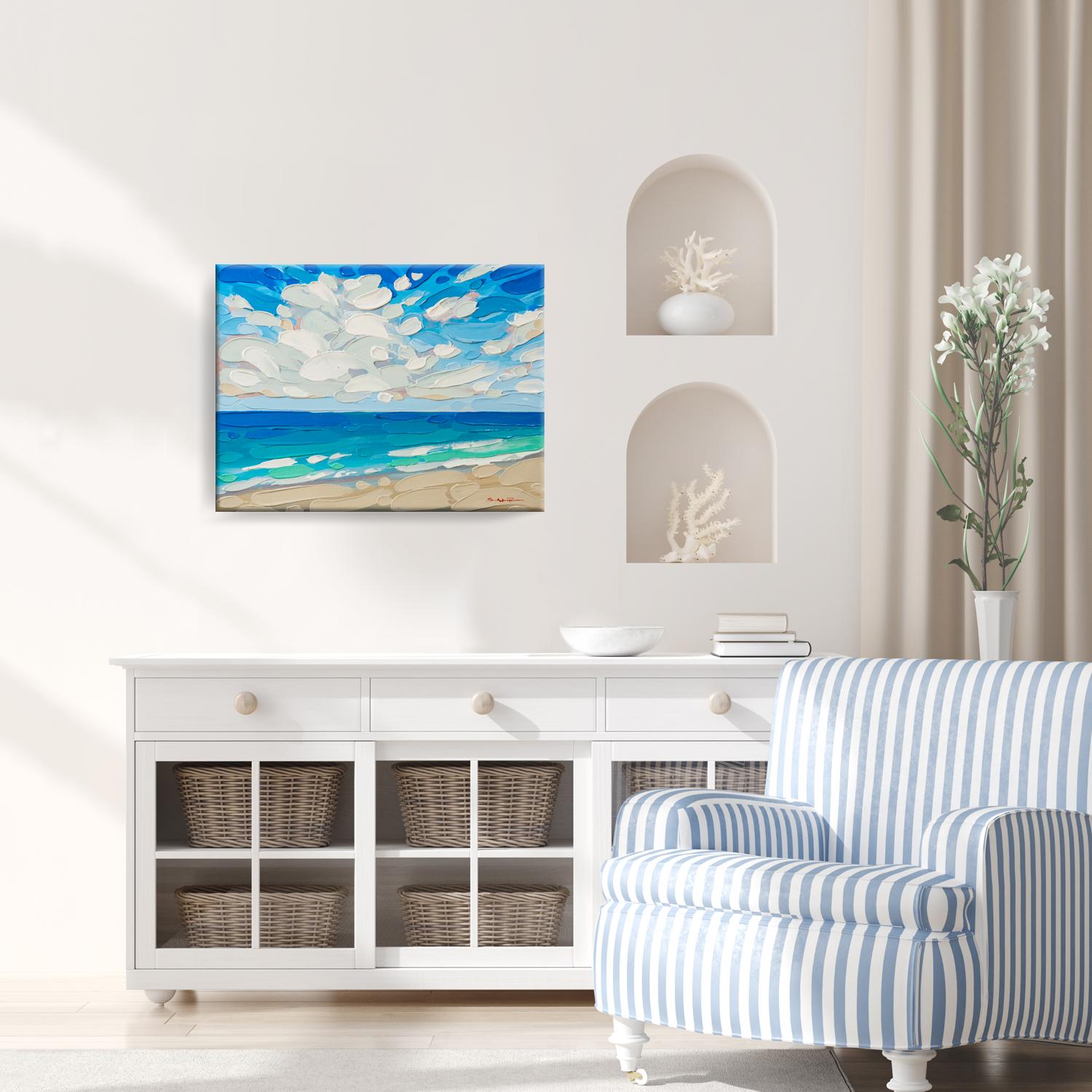 'Reflections IV' Wrapped Canvas Original Coastal Painting by Sarah LaPierre 1