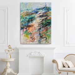 'Mountain Stream' Wrapped Canvas Original Abstract Painting by Karen H. Salup