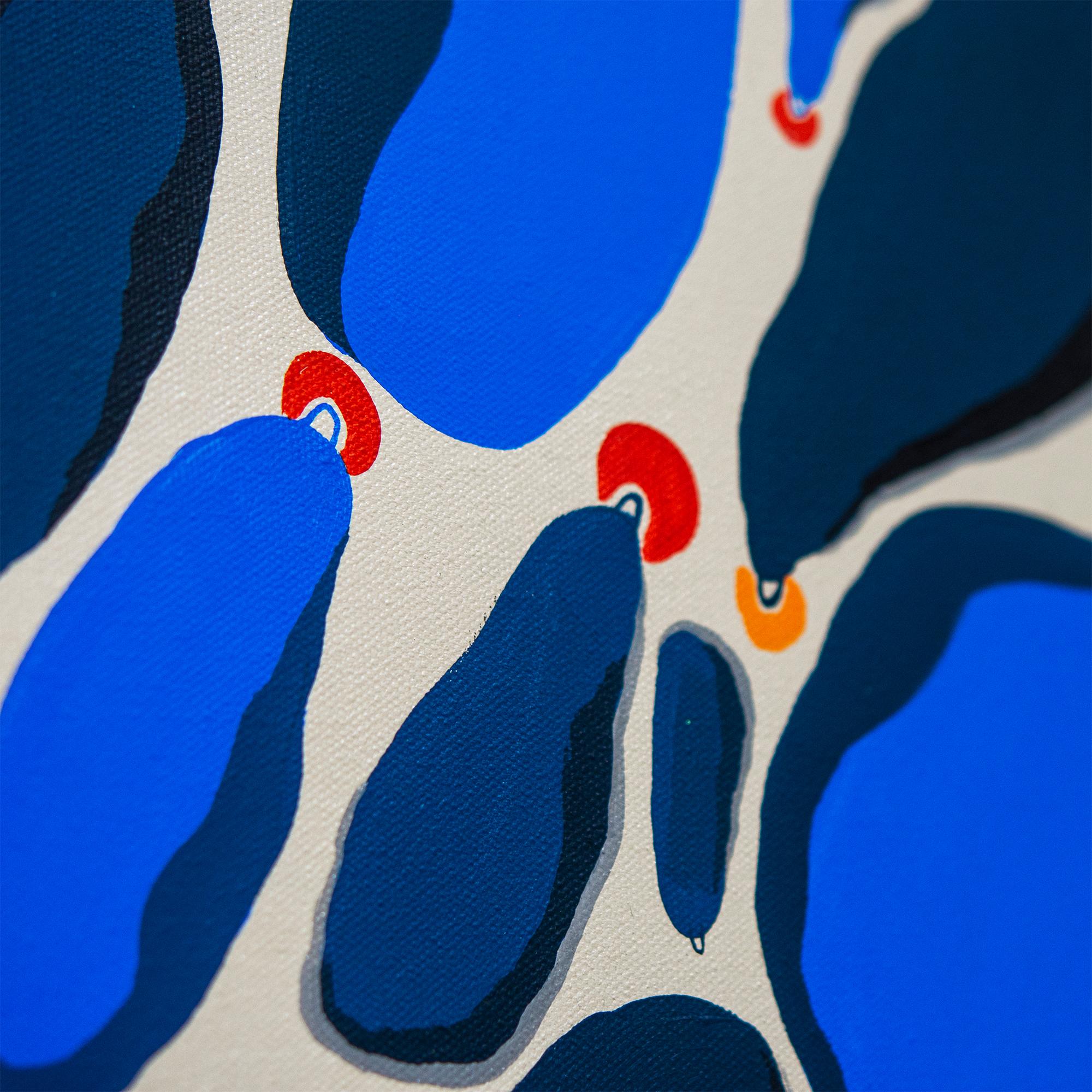 „All Blue“ Originalgemälde aus gewickeltem Leinwand von Alejandra Linares im Angebot 2