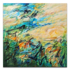 'Birthday Celebration' Original Canvas Abstract Painting by Karen H. Salup
