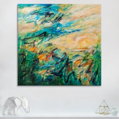 'Birthday Celebration' Original Canvas Abstract Painting by Karen H. Salup