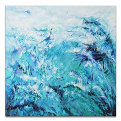 'At Sea To Monhegan Original Wrapped Canvas Abstract Painting by Karen H. Salup