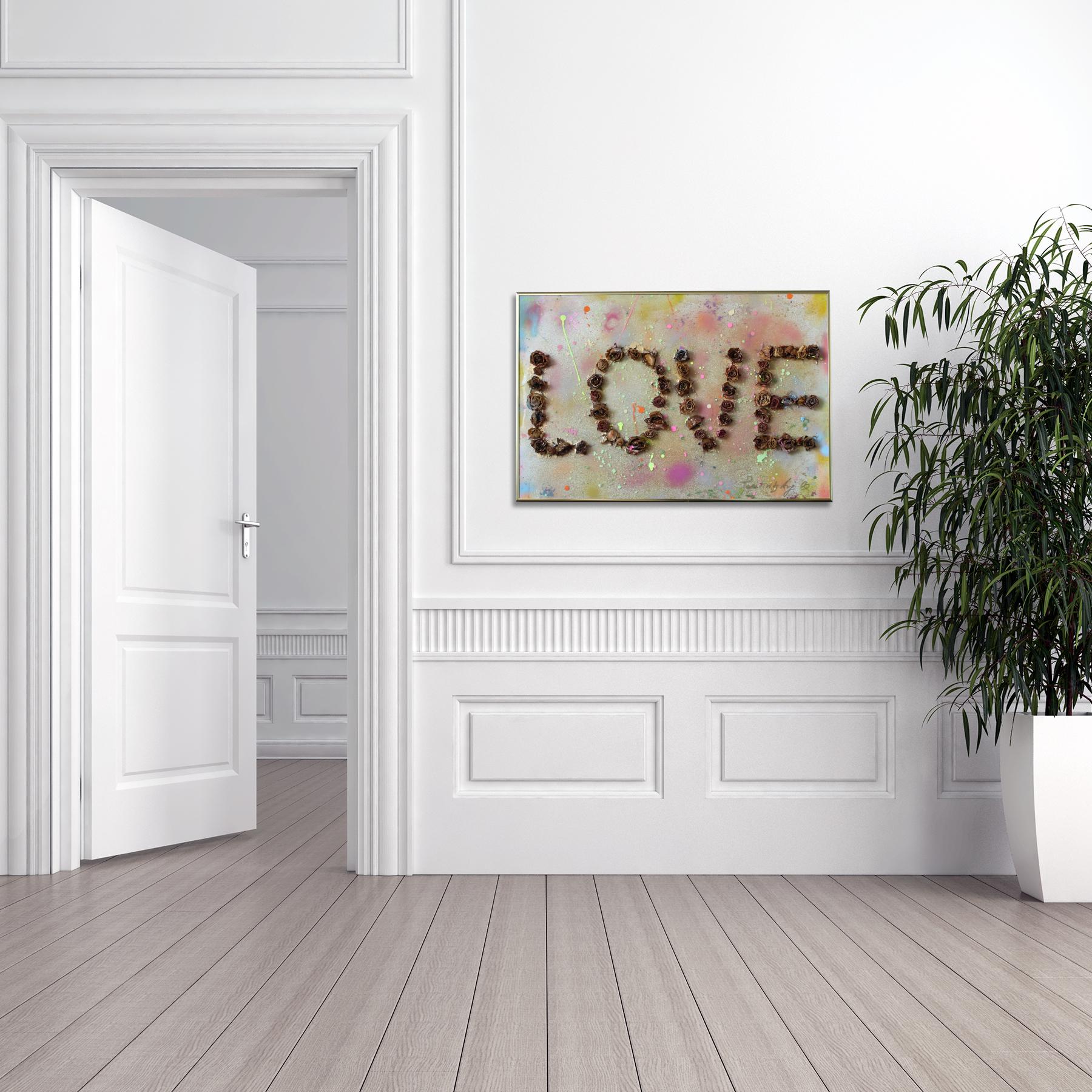 'Love 1.5' Framed Original Pop Artwork by PositivityAry - Painting by Arianna Tascione