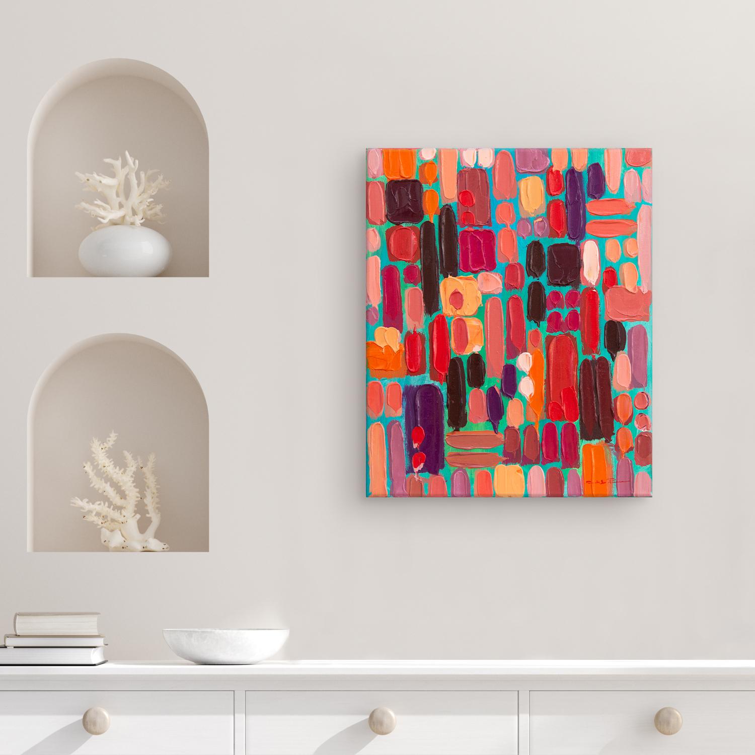 'Jewels' Wrapped Canvas Original Coastal Abstract Painting by Sarah LaPierre 1