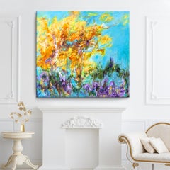 'Fall Again' Original Wrapped Canvas Abstract Painting by Karen H. Salup