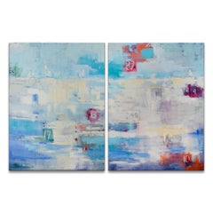 Commission 'Channel Markers' Wrapped Canvas Painting Set by Dana McMillan 