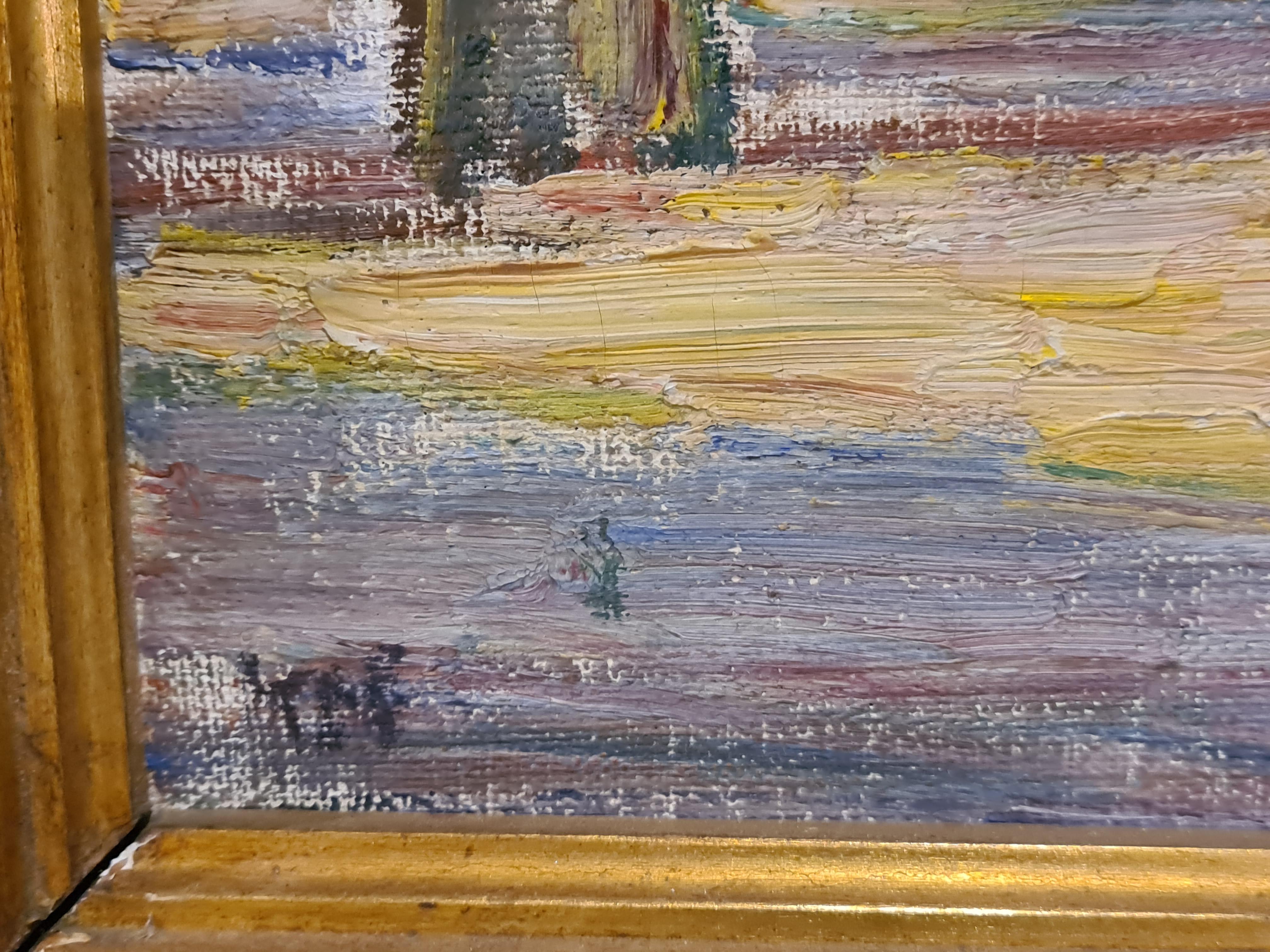Paysage post-impressionniste suédois, extérieur de la Tollgate, Bromma. - Post-impressionnisme Painting par Karl Fredrik Nordstrom