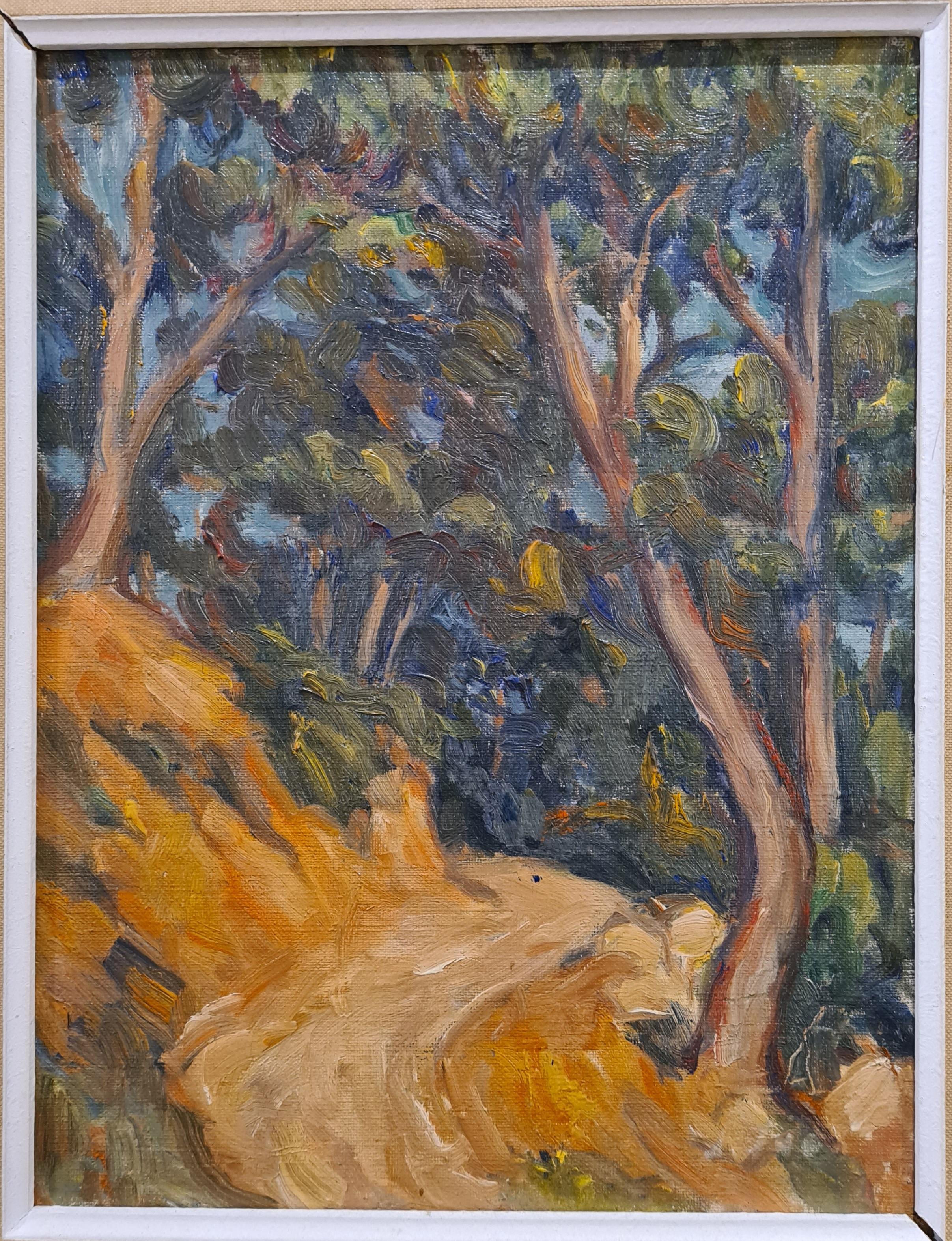 Leo Marchutz Landscape Painting - Homage à Cezanne, Chemin à Saint Victoire